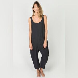 Ilana Kohn Gary 100% Linen Jumpsuit in Faded Black